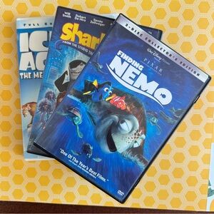 Finding Nemo 2-Disc Collector's Edition, Shark Tale, Ice Age DVD Bundle